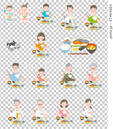 朝ごはんを食べる人たち 朝ごはんを食べる人たち 67464864