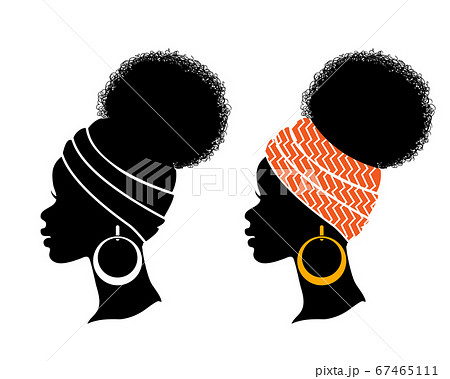 African American women profile black silhouette. 67465111