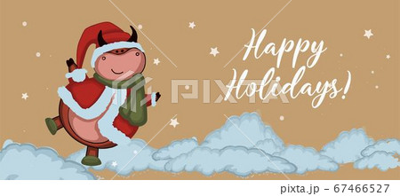 Christmas kraft paper card, hand drawn style. Christmas kraft paper card, hand drawn style. 67466527