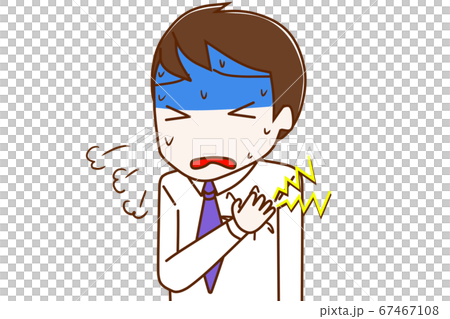 心臓がズキズキ痛み真っ青になる男性 心臓がズキズキ痛み真っ青になる男性 67467108