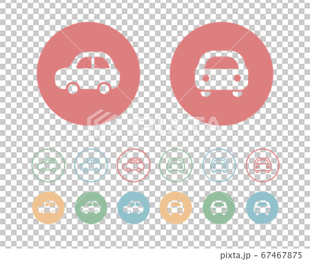 車のアイコンのセット 自動車 シルエットのイラスト素材