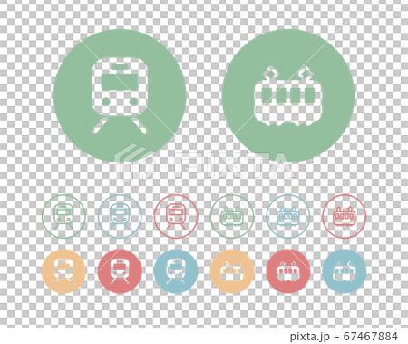 電車のアイコンのセット 列車 シルエットのイラスト素材