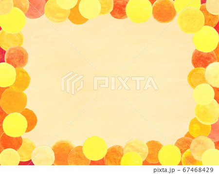 ベージュと黄色とオレンジ 秋らしいフレーム背景のイラスト素材