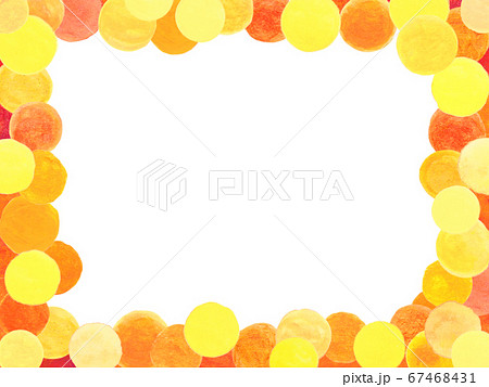 黄色とオレンジ 秋らしいフレーム背景のイラスト素材
