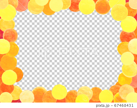 黄色とオレンジ 秋らしいフレーム背景のイラスト素材