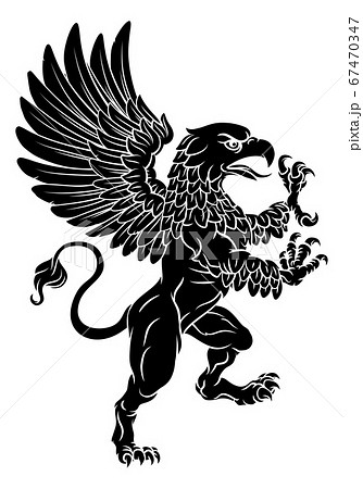 Griffon Rampant Griffin Coat Of Arms Crest Mascotのイラスト素材