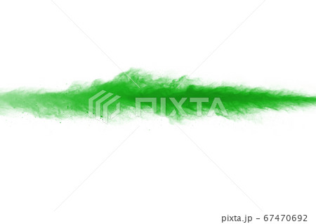 Green powder explosion on white background. Colored cloud. Colorful dust explode. Paint Holi. 67470692