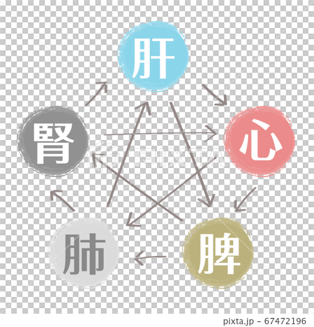 漢方　五行説の図 67472196