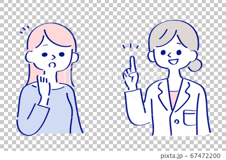女医にアドバイスを受ける女性　ブルー 67472200