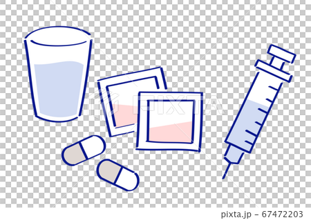 醫藥和注射器藍色 67472203