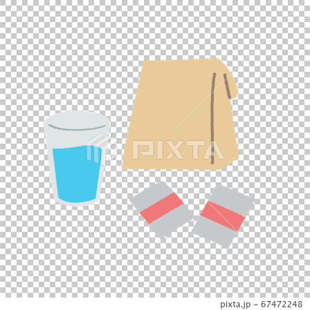 漢方薬とコップに入ったお水　主線無し 67472248