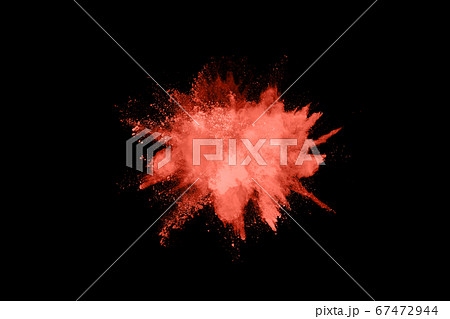 Living Coral color powder explosion on white background. Colored cloud. Colorful dust explode. Paint Holi. Living Coral color powder explosion on white background. Colored cloud. Colorful dust explode. Paint Holi. 67472944