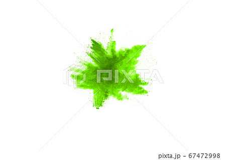 Green powder explosion on white background. Colored cloud. Colorful dust explode. Paint Holi. Green powder explosion on white background. Colored cloud. Colorful dust explode. Paint Holi. 67472998