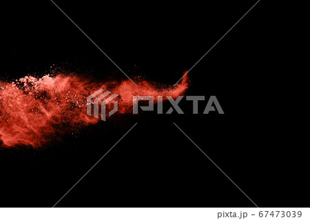 Living Coral color powder explosion on white background. Colored cloud. Colorful dust explode. Paint Holi. Living Coral color powder explosion on white background. Colored cloud. Colorful dust explode. Paint Holi. 67473039