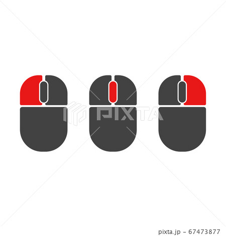 Mouse buttons click isolated vector icons set. Computer mouse buttons indication left click, scroll, right click 67473877