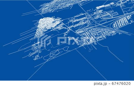 Outline city concept. Wire-frame style Outline city concept. Wire-frame style 67476020