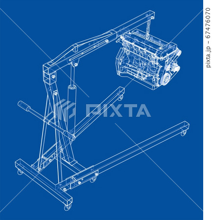 Engine hoist with engine outline 67476070