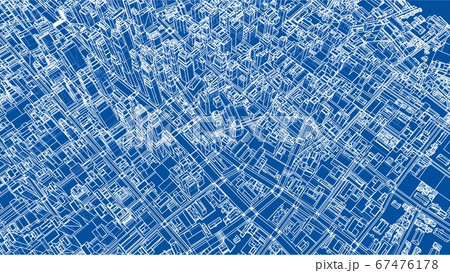 Wire-frame Twisted City, Blueprint Style Wire-frame Twisted City, Blueprint Style 67476178