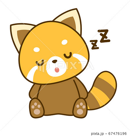 Sleeping Red Panda Vector Illustration Stock Illustration