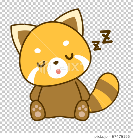 Sleeping red panda vector illustration 67476196