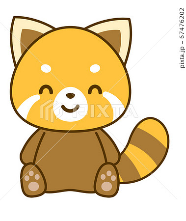 Smiling Red Panda Vector Illustration Stock Illustration