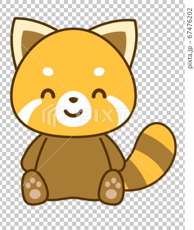 笑顔のレッサーパンダ ベクターイラストのイラスト素材