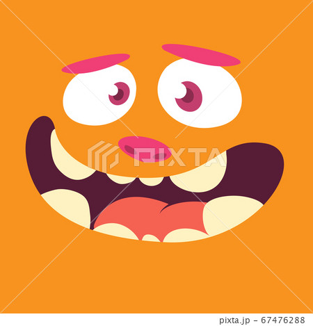 Cartoon monster face avatar. Vector Halloween illustration 67476288