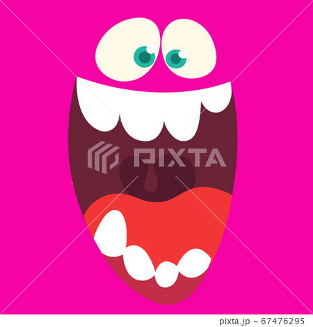 Cartoon monster face avatar. Vector Halloween illustration Cartoon monster face avatar. Vector Halloween illustration 67476295