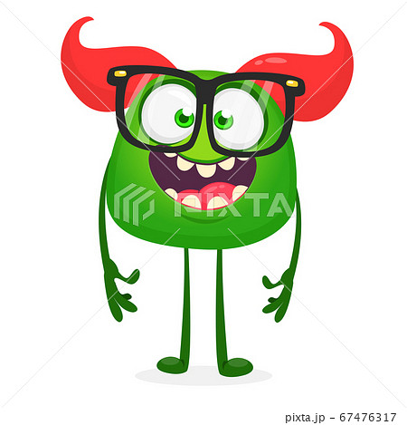 Funny cartoon monster creature. Vector character 67476317