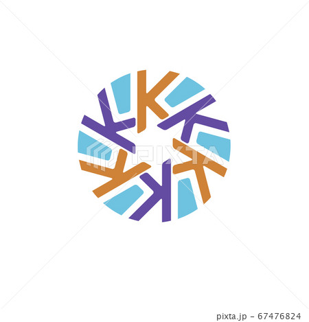 creative initial letter k with circle background color logo concept 67476824