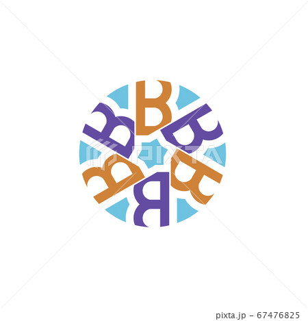 creative initial letter b with circle background color logo concept 67476825