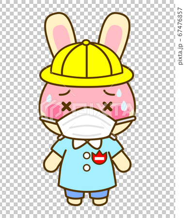 幼稚園児うさぎ　発熱　熱中症　マスク 67476857