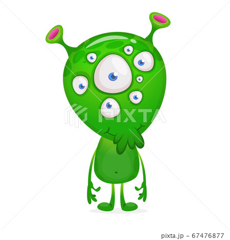 Cartoon funny alien. Halloween vector illustration Cartoon funny alien. Halloween vector illustration 67476877