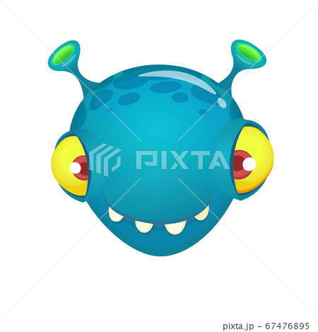 Cartoon funny monster head. Vector illustartion 67476895