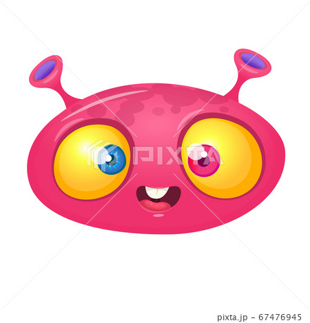 Funny happy cartoon alien. Pink vector alien Funny happy cartoon alien. Pink vector alien 67476945