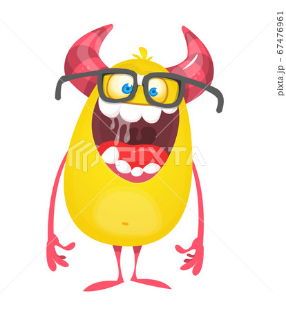 Cartoon yellow furry monster. Halloween vector Cartoon yellow furry monster. Halloween vector 67476961