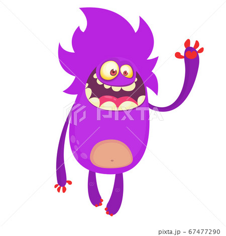 Happy cartoon monster. Vector character 67477290
