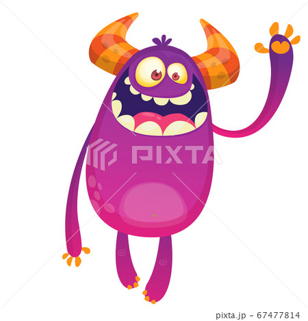 Happy cartoon monster. Vector character 67477814