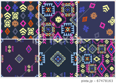 Seamless Ethnic pattern set. Tribal vector abstract background 67478163