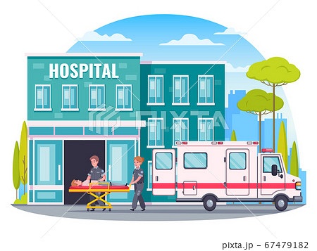 Paramedic Ambulance Cartoon Concept - Stock Illustration [67479182] - PIXTA