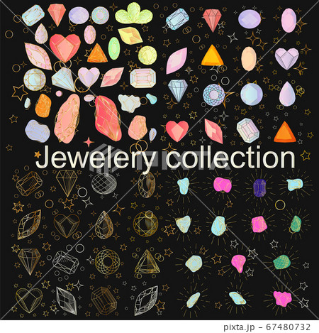 Minerals, Crystals, Gems, and Diamonds Isolated 67480732