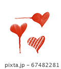 Set of watercolor graphics hearts. Computer graphics illustration 67482281