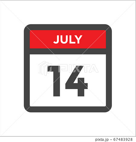 July 14 calendar icon with day of month 67483928