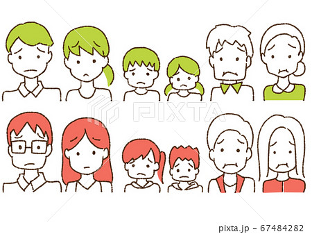 家族 一家 困り顔 ネガティブ 家族 一家 困り顔 ネガティブ 67484282