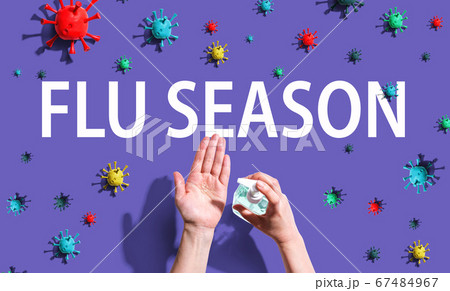 Flu Season theme with hand sanitizer Flu Season theme with hand sanitizer 67484967