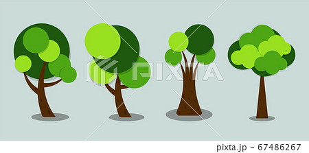 Symbols, tree icon green with beautiful leaves,Vector illustration 67486267