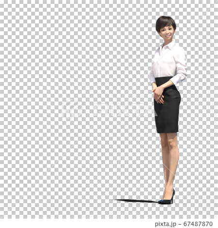 A woman in business wear walking 3DCG illustration material A woman in business wear walking 3DCG illustration material 67487870