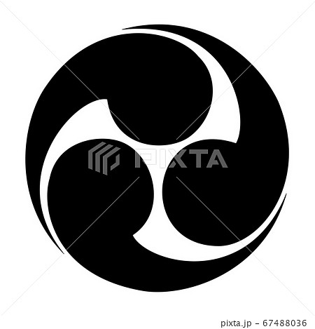 白河結城氏 左三つ巴のイラスト素材