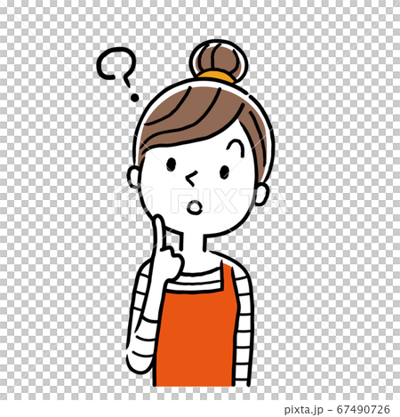 Vector illustration material: a young housewife who feels doubts 67490726