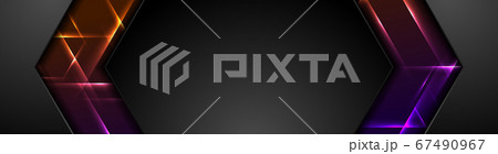 Black arrows abstract tech banner with glowing 67490967